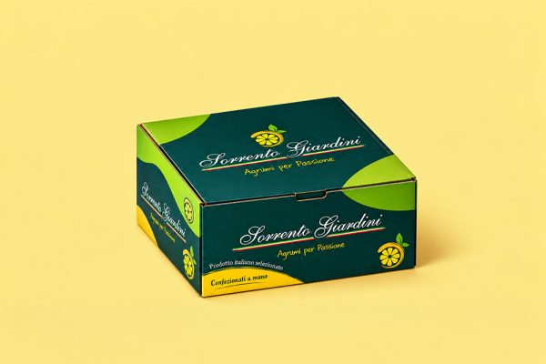 Scatola Sorrento Giardini su sfondo giallo Componi la tua Box di sapori